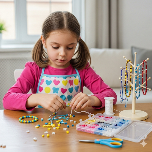 فتاة تصنع أكسسوارات